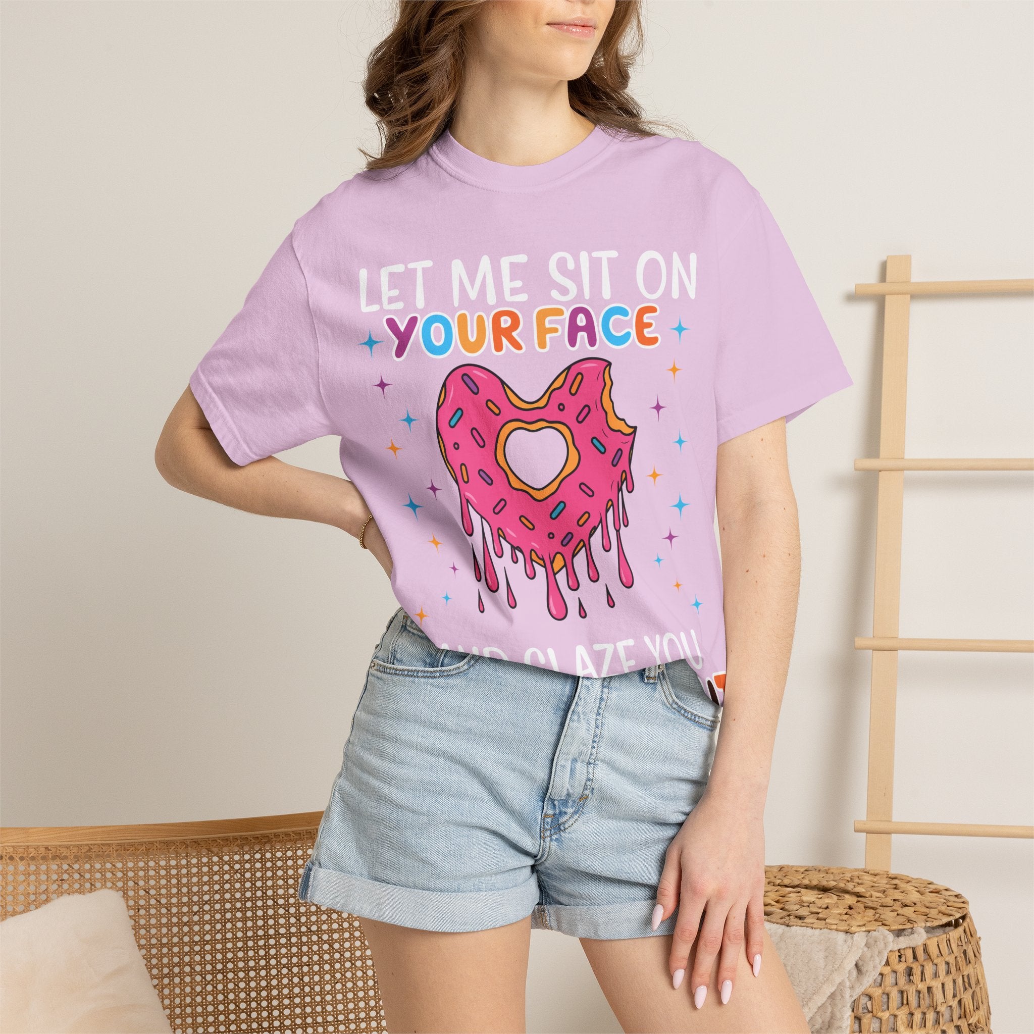 T-Shirt — "Let Me Sit On Your Face Like a Donut" Cute Drippy Donut Graphic Tee